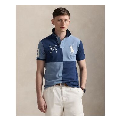 Polo Ralph Lauren für Herren. 710978081001 Custom Slim Fit Polohemd mit Big Pony blau (M), Lässig, Baumwolle, Kurzarm Polo Ralph Lauren für Herren. 710978081001 Custom Slim Fit Polohemd mit Big Pony blau (M), Lässig, Baumwolle, Kurzarm