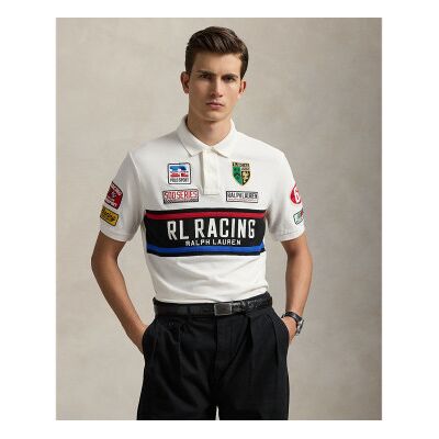 Polo Ralph Lauren für Herren. 710972334001 Custom Slim Fit weißes Pique-Poloshirt (L), Lässig, Baumwolle, Kurzarm Polo Ralph Lauren für Herren. 710972334001 Custom Slim Fit weißes Pique-Poloshirt (L), Lässig, Baumwolle, Kurzarm