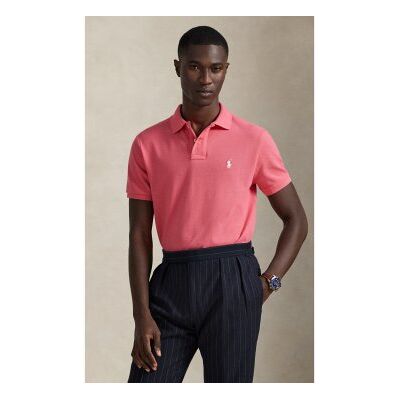 Polo Ralph Lauren für Herren. 710782592007 Rosa Polohemd ?Custom Slim Mesh? (M), Lässig, Baumwolle, Kurzarm Polo Ralph Lauren für Herren. 710782592007 Rosa Polohemd ?Custom Slim Mesh? (M), Lässig, Baumwolle, Kurzarm