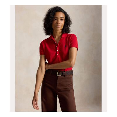 Polo Ralph Lauren für Damen. 211B18200008 Elastisches Slim Fit Poloshirt rot (XS), Lässig, Baumwolle, Kurzarm Polo Ralph Lauren für Damen. 211B18200008 Elastisches Slim Fit Poloshirt rot (XS), Lässig, Baumwolle, Kurzarm