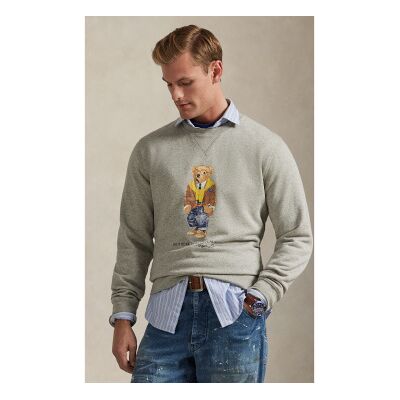 Polo Ralph Lauren für Herren. 710P04977002 Fleece-Sweatshirt mit grauem Polo-Bär (XS), Lässig, Baumwolle Polo Ralph Lauren für Herren. 710P04977002 Fleece-Sweatshirt mit grauem Polo-Bär (XS), Lässig, Baumwolle