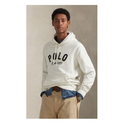 Polo Ralph Lauren für Herren. 710P04872005 RL-Fleece-Sweatshirt mit cremefarbenem Logo (XS), Weiß, Lässig, Baumwolle Polo Ralph Lauren für Herren. 710P04872005 RL-Fleece-Sweatshirt mit cremefarbenem Logo (XS), Weiß, Lässig, Baumwolle