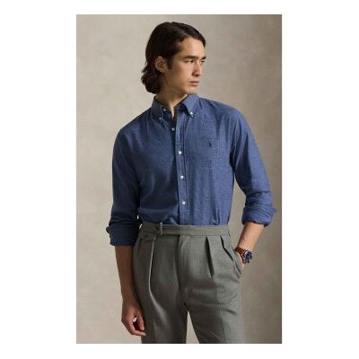 Polo Ralph Lauren für Herren. 710P07185001 Custom Fit Hemd aus technischem Twill blau (L), Lässig, Baumwolle, Klassisch, Langarm Polo Ralph Lauren für Herren. 710P07185001 Custom Fit Hemd aus technischem Twill blau (L), Lässig, Baumwolle, Klassisch, Langarm