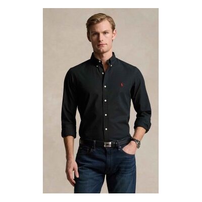 Polo Ralph Lauren für Herren. 710928254006 Slim Fit Popeline Stretch-Popelinehemd schwarz (L), Lässig, Baumwolle, Klassisch, Langarm Polo Ralph Lauren für Herren. 710928254006 Slim Fit Popeline Stretch-Popelinehemd schwarz (L), Lässig, Baumwolle, Klassisch, Langarm