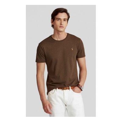 Polo Ralph Lauren für Herren. 710740727042 Kundenspezifisches Slim Fit Baumwoll-T-Shirt braun (S), Lässig, Baumwolle, Kurzarm Polo Ralph Lauren für Herren. 710740727042 Kundenspezifisches Slim Fit Baumwoll-T-Shirt braun (S), Lässig, Baumwolle, Kurzarm