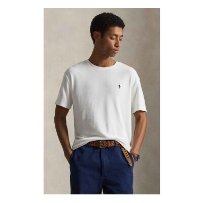 Polo Ralph Lauren für Herren. 710A12492003 Classic Fit weißes Frottee-T-Shirt aus Strick (L), Lässig, Baumwolle, Kurzarm Polo Ralph Lauren für Herren. 710A12492003 Classic Fit weißes Frottee-T-Shirt aus Strick (L), Lässig, Baumwolle, Kurzarm