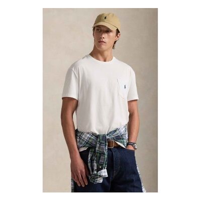 Polo Ralph Lauren für Herren. 710707095003 Jersey-Strick-T-Shirt mit weißer Tasche (S), Lässig, Baumwolle, Kurzarm Polo Ralph Lauren für Herren. 710707095003 Jersey-Strick-T-Shirt mit weißer Tasche (S), Lässig, Baumwolle, Kurzarm
