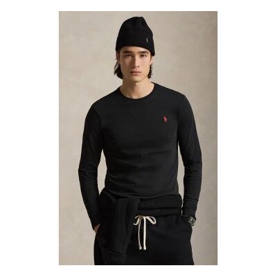 Polo Ralph Lauren für Herren. 710671468001 Schwarzes Custom Slim Fit Jersey-Strick-T-Shirt (M), Lässig, Baumwolle, Langarm Polo Ralph Lauren für Herren. 710671468001 Schwarzes Custom Slim Fit Jersey-Strick-T-Shirt (M), Lässig, Baumwolle, Langarm