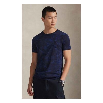 Polo Ralph Lauren für Herren. 710P04019001 Custom Slim Fit bedrucktes T-Shirt navy (S), Lässig, Baumwolle, Kurzarm, Marine Polo Ralph Lauren für Herren. 710P04019001 Custom Slim Fit bedrucktes T-Shirt navy (S), Lässig, Baumwolle, Kurzarm, Marine