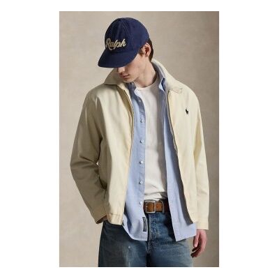 Polo Ralph Lauren für Herren. 710940744502 Beige Twill-Jacke mit doppelter Falte (L), Lässig, Polyester Polo Ralph Lauren für Herren. 710940744502 Beige Twill-Jacke mit doppelter Falte (L), Lässig, Polyester