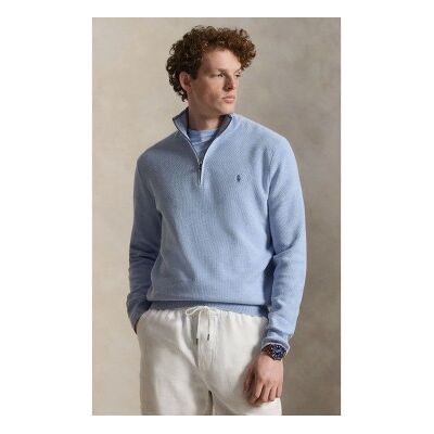 Polo Ralph Lauren für Herren. 710B18060005 Blauer Strickpullover aus Piqué und Baumwolle (XS), Lässig Polo Ralph Lauren für Herren. 710B18060005 Blauer Strickpullover aus Piqué und Baumwolle (XS), Lässig