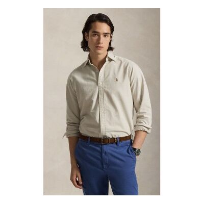 Polo Ralph Lauren für Herren. 710805562501 Das ikonische beige Oxford-Hemd (XS), Lässig, Baumwolle, Langarm Polo Ralph Lauren für Herren. 710805562501 Das ikonische beige Oxford-Hemd (XS), Lässig, Baumwolle, Langarm