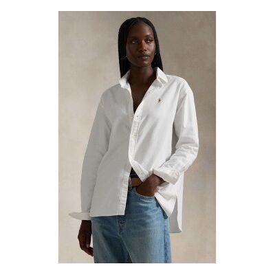 Polo Ralph Lauren für Damen. 211956604001 Das ikonische Oxford-Hemd Relaxed Fit weiß (M), Lässig, Baumwolle, Langarm Polo Ralph Lauren für Damen. 211956604001 Das ikonische Oxford-Hemd Relaxed Fit weiß (M), Lässig, Baumwolle, Langarm