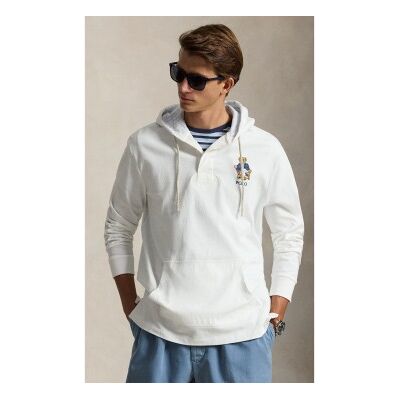 Polo Ralph Lauren für Herren. 710B18549001 Weißes Polo Bear Rugby-Sweatshirt (S), Lässig, Baumwolle, Langarm Polo Ralph Lauren für Herren. 710B18549001 Weißes Polo Bear Rugby-Sweatshirt (S), Lässig, Baumwolle, Langarm