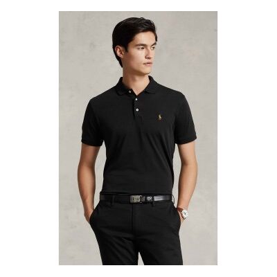 Polo Ralph Lauren für Herren. 710713130001 Custom Slim Fit Poloshirt aus weicher Baumwolle schwarz (3XL), Lässig, Kurzarm Polo Ralph Lauren für Herren. 710713130001 Custom Slim Fit Poloshirt aus weicher Baumwolle schwarz (3XL), Lässig, Kurzarm