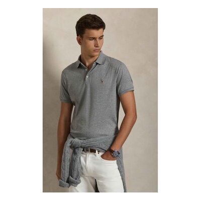 Polo Ralph Lauren für Herren. 710713130007 Custom Slim Fit Poloshirt aus weicher Baumwolle grau (3XL), Lässig, Kurzarm Polo Ralph Lauren für Herren. 710713130007 Custom Slim Fit Poloshirt aus weicher Baumwolle grau (3XL), Lässig, Kurzarm