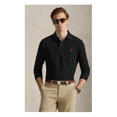 Polo Ralph Lauren für Herren. 710680790045 Custom Slim Fit Pique-Poloshirt schwarz (XXL), Lässig, Baumwolle, Langarm Polo Ralph Lauren für Herren. 710680790045 Custom Slim Fit Pique-Poloshirt schwarz (XXL), Lässig, Baumwolle, Langarm