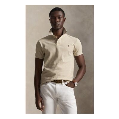 Polo Ralph Lauren für Herren. 710536856215 Slim Fit Poloshirt aus Piqué in Hellbeige (XXL), Lässig, Baumwolle, Kurzarm Polo Ralph Lauren für Herren. 710536856215 Slim Fit Poloshirt aus Piqué in Hellbeige (XXL), Lässig, Baumwolle, Kurzarm