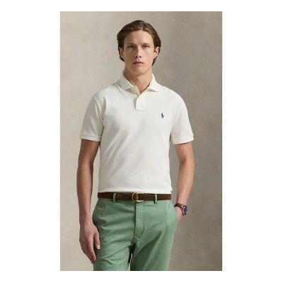 Polo Ralph Lauren für Herren. 710536856464 Slim Fit Poloshirt aus Piqué in Cremeweiß (M), Lässig, Baumwolle, Kurzarm Polo Ralph Lauren für Herren. 710536856464 Slim Fit Poloshirt aus Piqué in Cremeweiß (M), Lässig, Baumwolle, Kurzarm