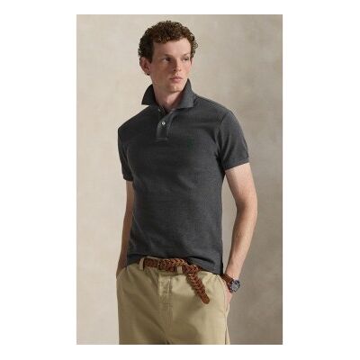 Polo Ralph Lauren für Herren. 710795080008 Slim Fit Piqué-Poloshirt grau (L), Lässig, Baumwolle, Kurzarm Polo Ralph Lauren für Herren. 710795080008 Slim Fit Piqué-Poloshirt grau (L), Lässig, Baumwolle, Kurzarm