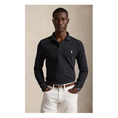 Polo Ralph Lauren für Herren. 710681126049 Langärmliges Slim Fit Piqué-Poloshirt schwarz (XL), Lässig, Baumwolle, Langarm Polo Ralph Lauren für Herren. 710681126049 Langärmliges Slim Fit Piqué-Poloshirt schwarz (XL), Lässig, Baumwolle, Langarm