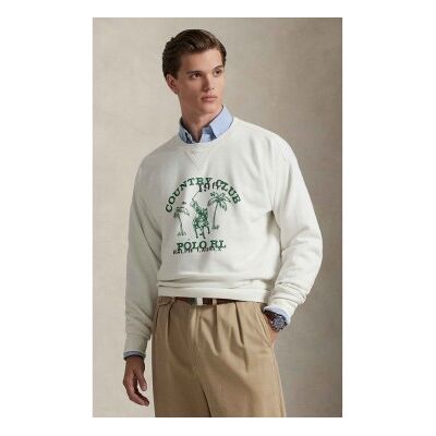 Polo Ralph Lauren für Herren. 710B13518002 Weißes Fleece-Sweatshirt mit Vintage-Grafik (S), Lässig, Baumwolle Polo Ralph Lauren für Herren. 710B13518002 Weißes Fleece-Sweatshirt mit Vintage-Grafik (S), Lässig, Baumwolle