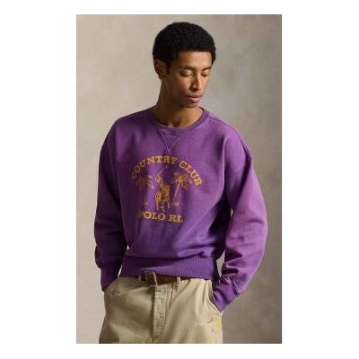 Polo Ralph Lauren für Herren. 710B13518003 Fleece-Sweatshirt mit fliederfarbener Vintage-Grafik (XXL), Lässig, Baumwolle Polo Ralph Lauren für Herren. 710B13518003 Fleece-Sweatshirt mit fliederfarbener Vintage-Grafik (XXL), Lässig, Baumwolle