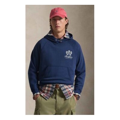 Polo Ralph Lauren für Herren. 710B14581001 Fleece-Sweatshirt mit marineblauer Vintage-Grafik (XS), Lässig, Baumwolle Polo Ralph Lauren für Herren. 710B14581001 Fleece-Sweatshirt mit marineblauer Vintage-Grafik (XS), Lässig, Baumwolle