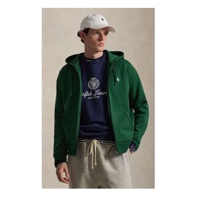 Polo Ralph Lauren für Herren. 710881517508 Sweatshirt aus Doppelstrick mit grünem Reißverschluss (XXL), Lässig, Baumwolle Polo Ralph Lauren für Herren. 710881517508 Sweatshirt aus Doppelstrick mit grünem Reißverschluss (XXL), Lässig, Baumwolle