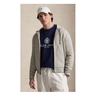 Polo Ralph Lauren für Herren. 710881517513 Grauer Sweater aus Doppelstrick mit Reißverschluss (XS), Lässig, Baumwolle, Langarm Polo Ralph Lauren für Herren. 710881517513 Grauer Sweater aus Doppelstrick mit Reißverschluss (XS), Lässig, Baumwolle, Langarm