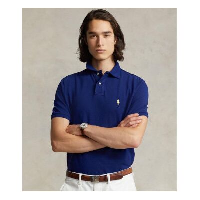 Polo Ralph Lauren für Herren. 710795080013 Schmal geschnittenes Piqué-Poloshirt blau (XXL), Lässig, Baumwolle, Kurzarm Polo Ralph Lauren für Herren. 710795080013 Schmal geschnittenes Piqué-Poloshirt blau (XXL), Lässig, Baumwolle, Kurzarm
