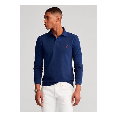 Polo Ralph Lauren für Herren. 710681126038 Schmal geschnittenes Piqué-Poloshirt navy (M), Lässig, Baumwolle, Langarm, Marine Polo Ralph Lauren für Herren. 710681126038 Schmal geschnittenes Piqué-Poloshirt navy (M), Lässig, Baumwolle, Langarm, Marine