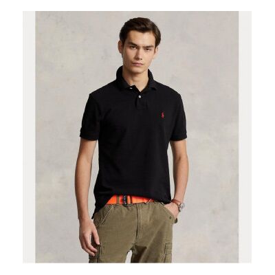 Polo Ralph Lauren für Herren. 710795080006 Schmal geschnittenes Piqué-Poloshirt schwarz (M), Lässig, Baumwolle, Kurzarm Polo Ralph Lauren für Herren. 710795080006 Schmal geschnittenes Piqué-Poloshirt schwarz (M), Lässig, Baumwolle, Kurzarm