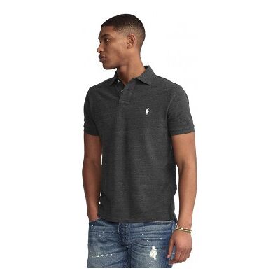 Polo Ralph Lauren für Herren. 710680784011 Schwarzes Slim-Fit-Piquet-Poloshirt (L), Baumwolle, Kurzarm Polo Ralph Lauren für Herren. 710680784011 Schwarzes Slim-Fit-Piquet-Poloshirt (L), Baumwolle, Kurzarm