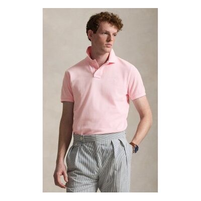 Polo Ralph Lauren für Herren. 710680784117 Das kultige hellrosa Pique-Poloshirt (M), Lässig, Baumwolle, Kurzarm Polo Ralph Lauren für Herren. 710680784117 Das kultige hellrosa Pique-Poloshirt (M), Lässig, Baumwolle, Kurzarm