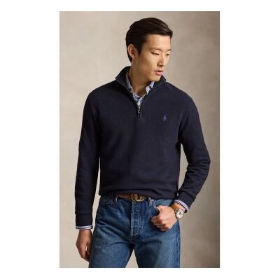 Polo Ralph Lauren für Herren. 710B18060004 Marineblauer Strickpullover aus Baumwolle und Pikee (S), Lässig, Langarm Polo Ralph Lauren für Herren. 710B18060004 Marineblauer Strickpullover aus Baumwolle und Pikee (S), Lässig, Langarm