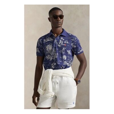Polo Ralph Lauren für Herren. 710B13971001 Piqué-Poloshirt mit Bär Custom Slim Navy Polo-Shirt (M), Lässig, Baumwolle, Kurzarm, Marine Polo Ralph Lauren für Herren. 710B13971001 Piqué-Poloshirt mit Bär Custom Slim Navy Polo-Shirt (M), Lässig, Baumwolle, Kurzarm, Marine