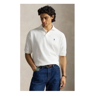 Polo Ralph Lauren für Herren. 710B18907002 Relaxed Fit weißes Piqué-Poloshirt (S), Lässig, Baumwolle, Kurzarm Polo Ralph Lauren für Herren. 710B18907002 Relaxed Fit weißes Piqué-Poloshirt (S), Lässig, Baumwolle, Kurzarm