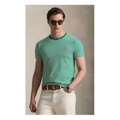 Polo Ralph Lauren für Herren. 710956828500 Grün gestreiftes T-shirt (M), Lässig, Baumwolle, Kurzarm Polo Ralph Lauren für Herren. 710956828500 Grün gestreiftes T-shirt (M), Lässig, Baumwolle, Kurzarm