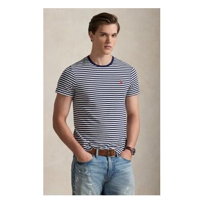Polo Ralph Lauren für Herren. 710956828502 Navy gestreiftes T-Shirt (L), Lässig, Baumwolle, Kurzarm, Marine Polo Ralph Lauren für Herren. 710956828502 Navy gestreiftes T-Shirt (L), Lässig, Baumwolle, Kurzarm, Marine
