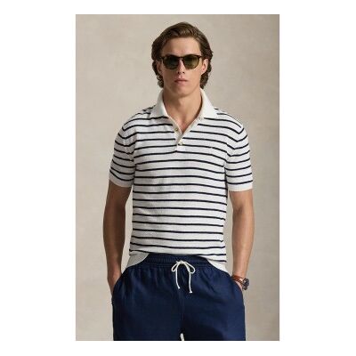 Polo Ralph Lauren für Herren. 710B13894003 Weiß gestreiftes Poloshirt (S), Lässig, Baumwolle, Kurzarm Polo Ralph Lauren für Herren. 710B13894003 Weiß gestreiftes Poloshirt (S), Lässig, Baumwolle, Kurzarm