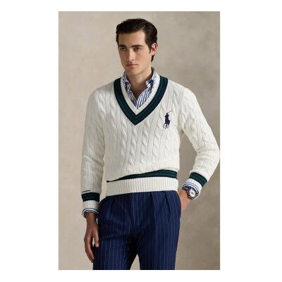 Polo Ralph Lauren für Herren. 710939585002 Wimbledon-Pullover weiß (XXL), Lässig, Baumwolle Polo Ralph Lauren für Herren. 710939585002 Wimbledon-Pullover weiß (XXL), Lässig, Baumwolle