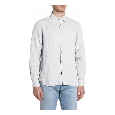 Replay für Herren. M4159.000.81388B Naturale Hemd weiß (M), Lässig, Baumwolle, Langarm Replay für Herren. M4159.000.81388B Naturale Hemd weiß (M), Lässig, Baumwolle, Langarm