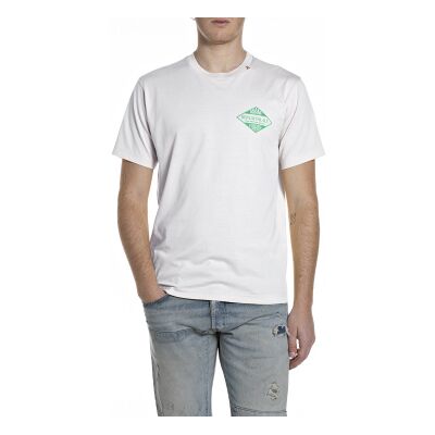 Replay für Herren. M3344.000.2660 Weißes Logo-T-Shirt (S), Lässig, Baumwolle, Kurzarm Replay für Herren. M3344.000.2660 Weißes Logo-T-Shirt (S), Lässig, Baumwolle, Kurzarm