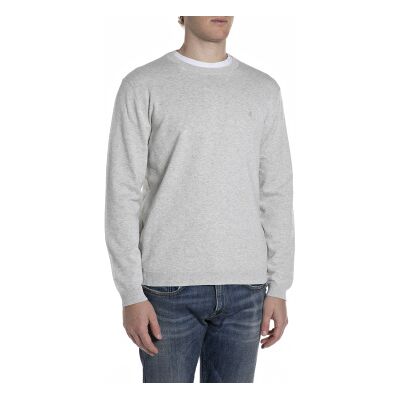 Replay für Herren. UK4851.000.G22578 Grauer Pullover mit Rundhalsausschnitt (L), Lässig, Baumwolle Replay für Herren. UK4851.000.G22578 Grauer Pullover mit Rundhalsausschnitt (L), Lässig, Baumwolle