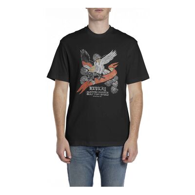 Replay für Herren. M3430.000.23608P TShirt (L), Schwarz, Lässig, Baumwolle, Kurzarm Replay für Herren. M3430.000.23608P TShirt (L), Schwarz, Lässig, Baumwolle, Kurzarm