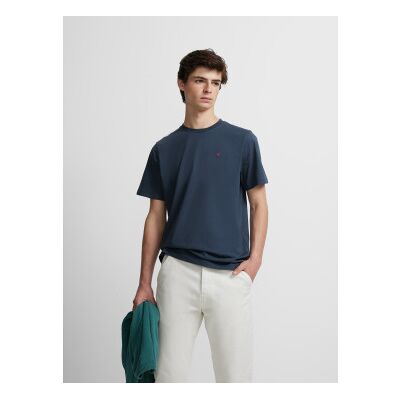Silbon für Herren. 124602 T-shirt minilogo navy (S), Lässig, Baumwolle, Kurzarm, Marine Silbon für Herren. 124602 T-shirt minilogo navy (S), Lässig, Baumwolle, Kurzarm, Marine
