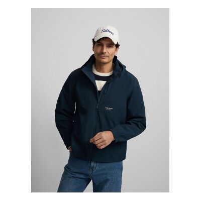 Silbon für Herren. S261030102291 Technische Windjacke mit marinefarbener Kapuze (XXL), Lässig, Polyester Silbon für Herren. S261030102291 Technische Windjacke mit marinefarbener Kapuze (XXL), Lässig, Polyester
