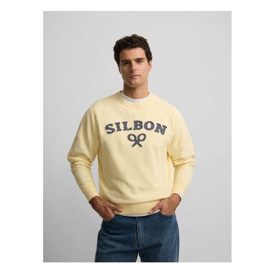 Silbon für Herren. S261011104226 Sweatshirt Schläger medium gelb (L), Lässig, Baumwolle Silbon für Herren. S261011104226 Sweatshirt Schläger medium gelb (L), Lässig, Baumwolle