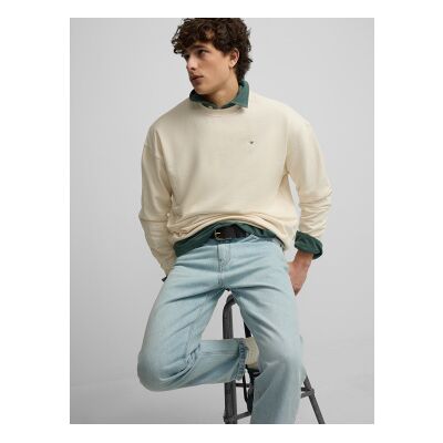 Silbon für Herren. S261031107202 Sweatshirt entspannte Passform Pläne beige (M), Lässig, Baumwolle Silbon für Herren. S261031107202 Sweatshirt entspannte Passform Pläne beige (M), Lässig, Baumwolle